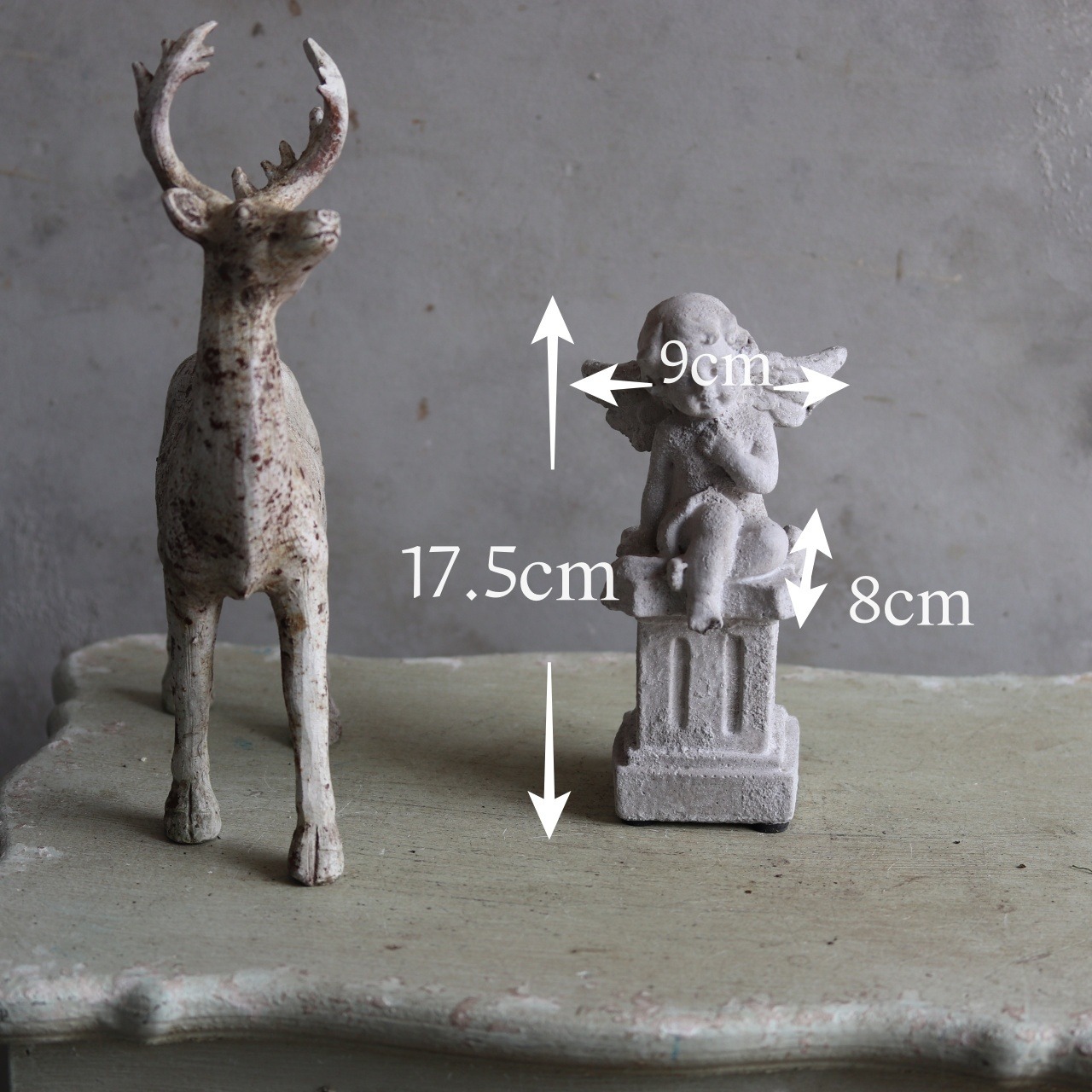 置物　エンジェル　お庭に置く　玄関に置く　オブジェ　シャビーシック　オシャレ