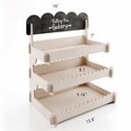 【木製 インテリア ディスプレイラック】3個セット 3段 収納 缶バッチ オタ活 グッズ  カフェ 北欧テイスト シンプル 卓上 装飾 多機能