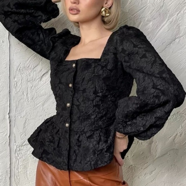 ジャガード ペプラム ジャケット 238519