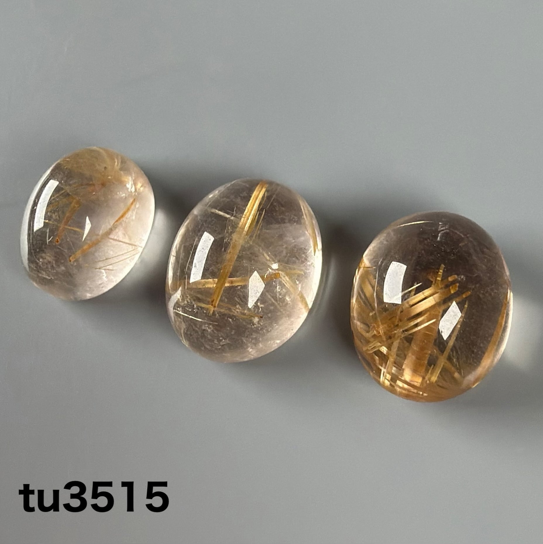 天然　ルチルクォーツルース ルチルクォーツ ルース 9-10ミリ 3個 Tu3515 | 天然石の詩