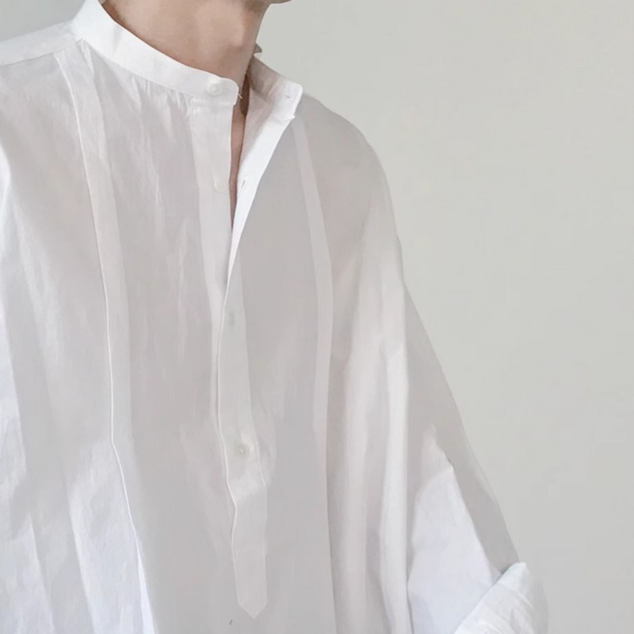 ノーカラールーズモダンシャツ　0794