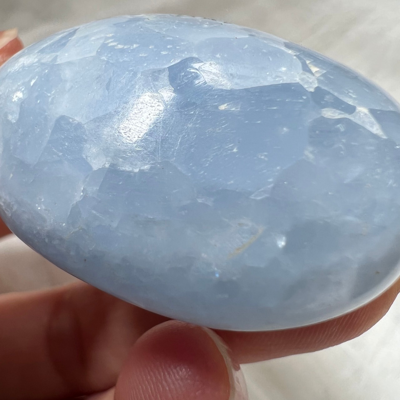 ブルーカルサイト１＊パーム＊天然石インテリア＊パワーストーン＊置き物