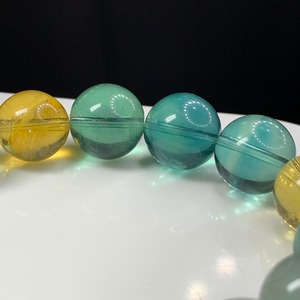 b210 グリーン×イエローフローライトブレスレット