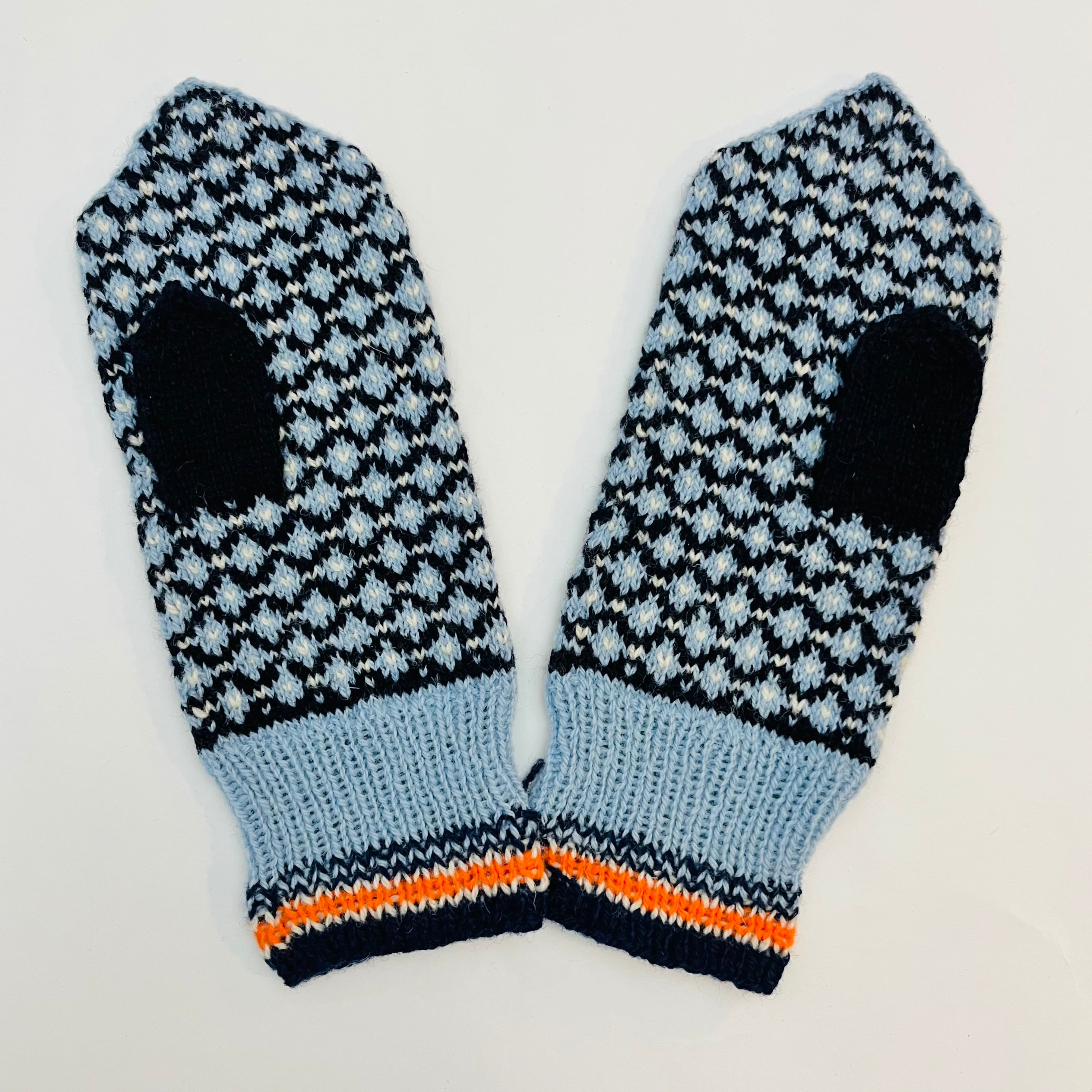 伝統的バルトの手編みミトン（ブルー）
