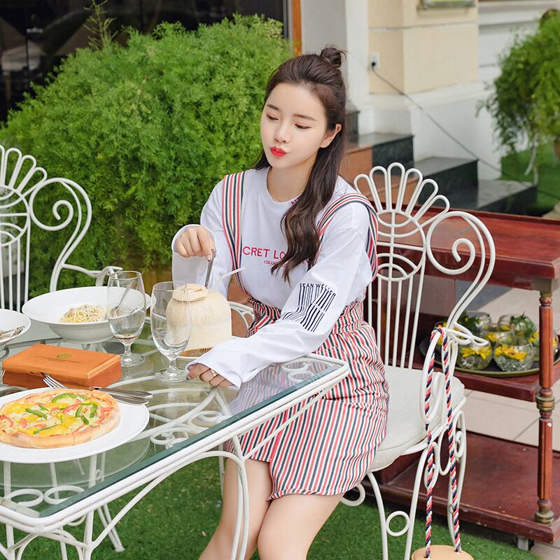 サスペンダー付きスカートセットアップ