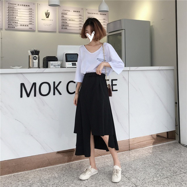 ロングスカート シンプル 無地 ロング かっこいい マニッシュ スマート ラフ ゴムウエスト 人気 送料込 モード系 ゴシック系 普段着 お出かけ 秋 冬 春 Ys0658 Fashion Mille