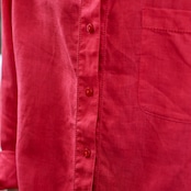hole design linen shirt red