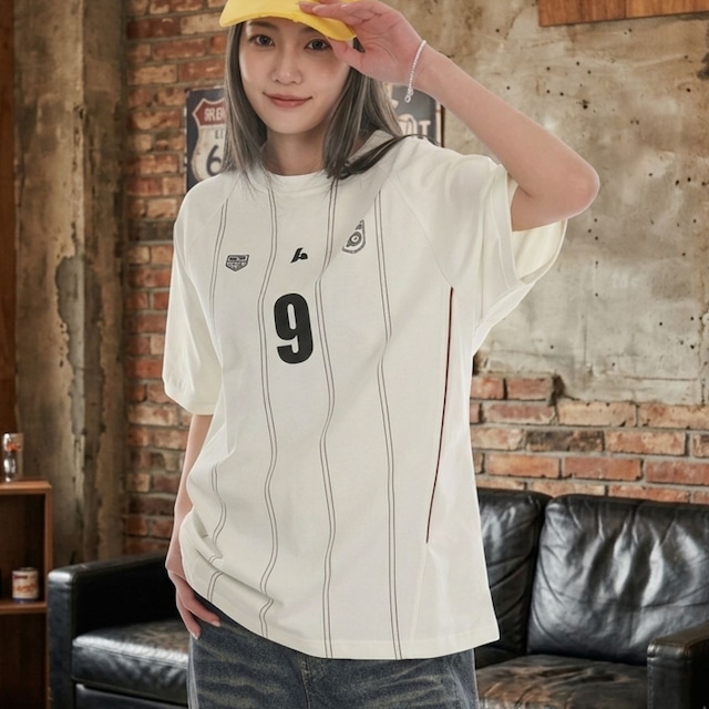 スポーツグラフィックラインデザインゲームトップス 2col R02303