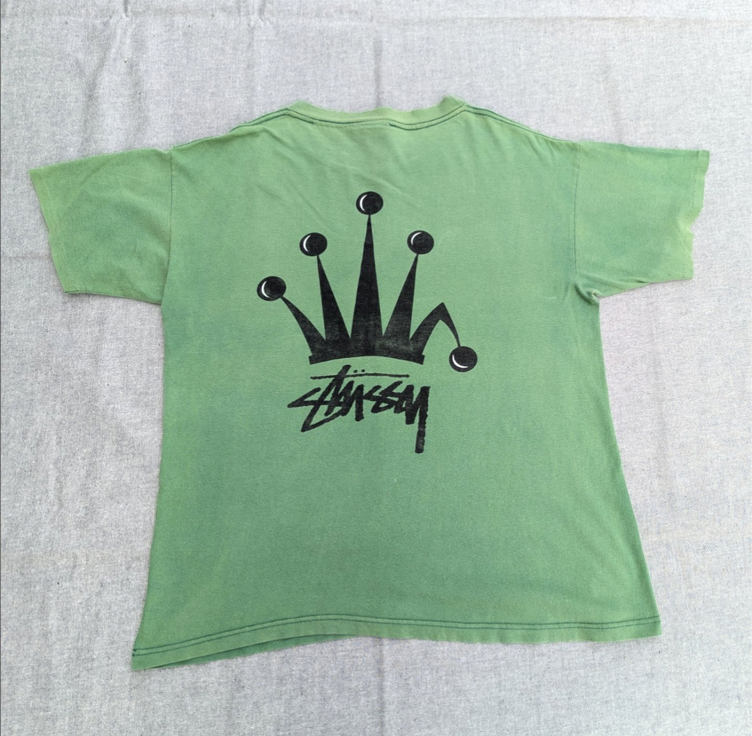 80s OLD STUSSY Tシャツ 折れクラウン 黒タグ後期 USA製 激レア！80's