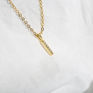 s925 Sterling Long Zirconia necklace gold silver