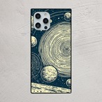 受注生産 iPhoneケース 惑星と渦巻き銀河の宇宙図｜レトロ宇宙 RFSP039A