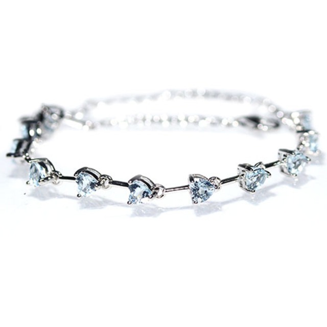 〔K2207-3〕SV925 アクアマリン Aquamarine ブレスレット テニスブレスレット
