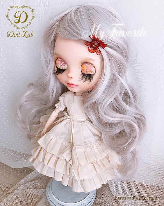 DWL014-A137-10in アリスシフォン［10inch］ペールシルバー　髪なしブライス　ドール ウィッグ | Doll Lab powered  by BASE