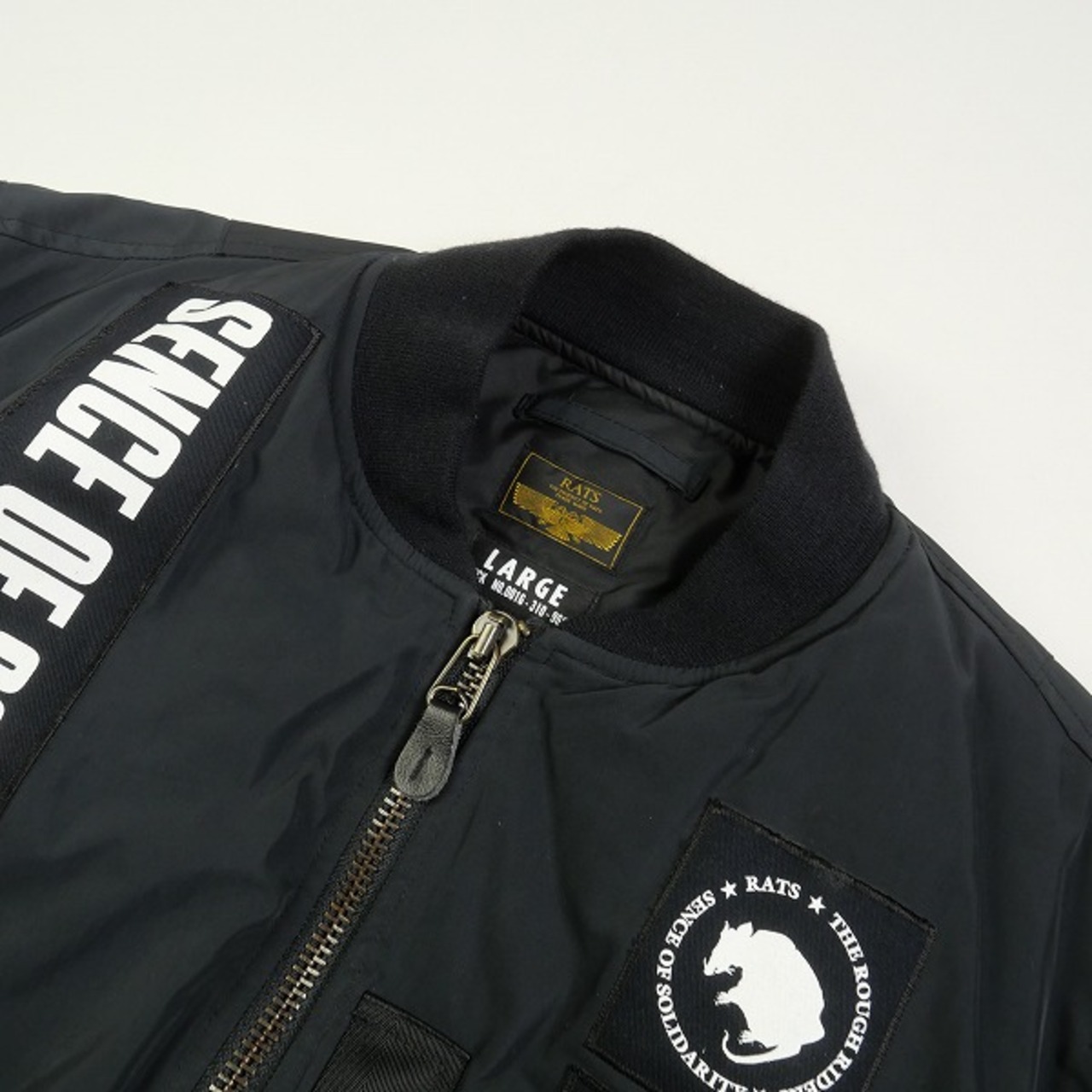 Size【L】 RATS ラッツ MA-1 PATCH BLACK ジャケット 黒 【中古品-良い