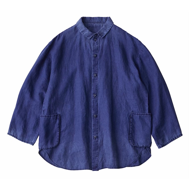 INDIGO LINEN SHIRT JACKET