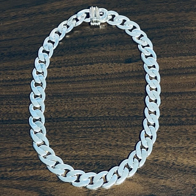 VINTAGE TIFFANY & CO. Flat Curb Chain Necklace / Double Bracelet Sterling Silver | ヴィンテージ ティファニー フラット カーブ チェーン ネックレス / 2重 ブレスレット スターリング シルバー