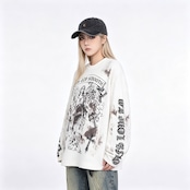 VINTAGE ストリート クロス女神 ワッフルロングTシャツ T2232