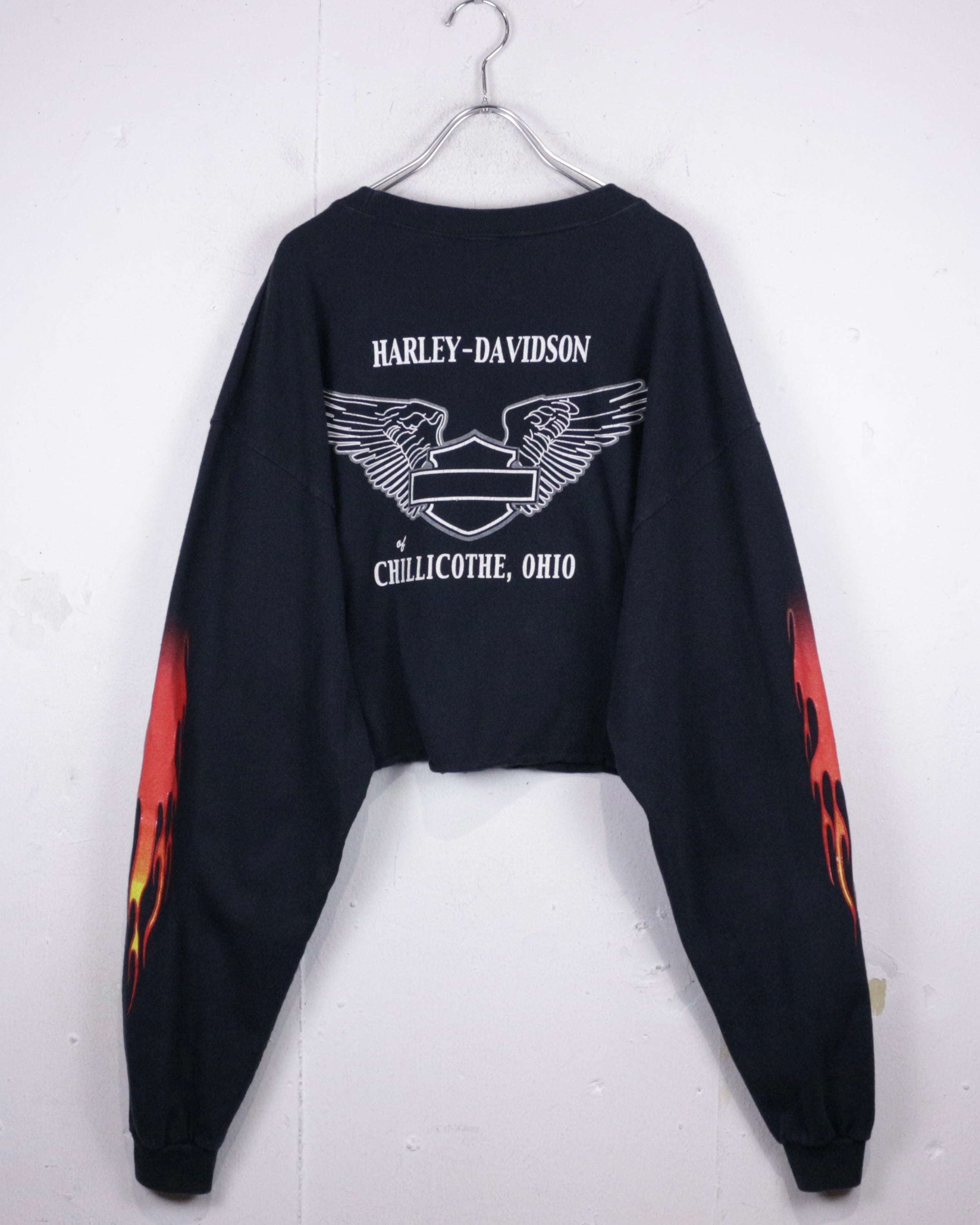 Caka act2】“Harley-Davidson” Cropped Cut Off Custom Vintage