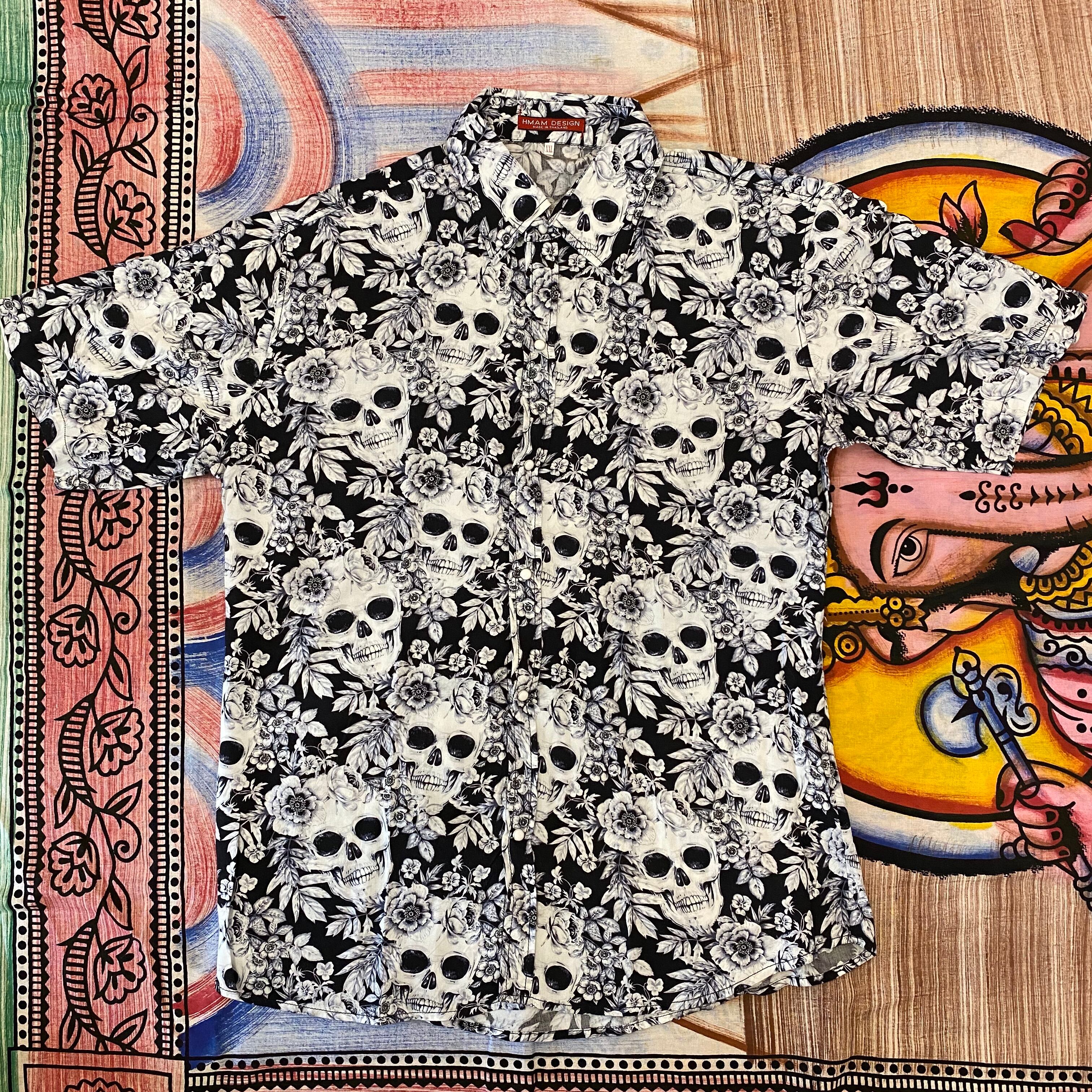 モノトーンスカル柄 シャツ | curiosities okinawa