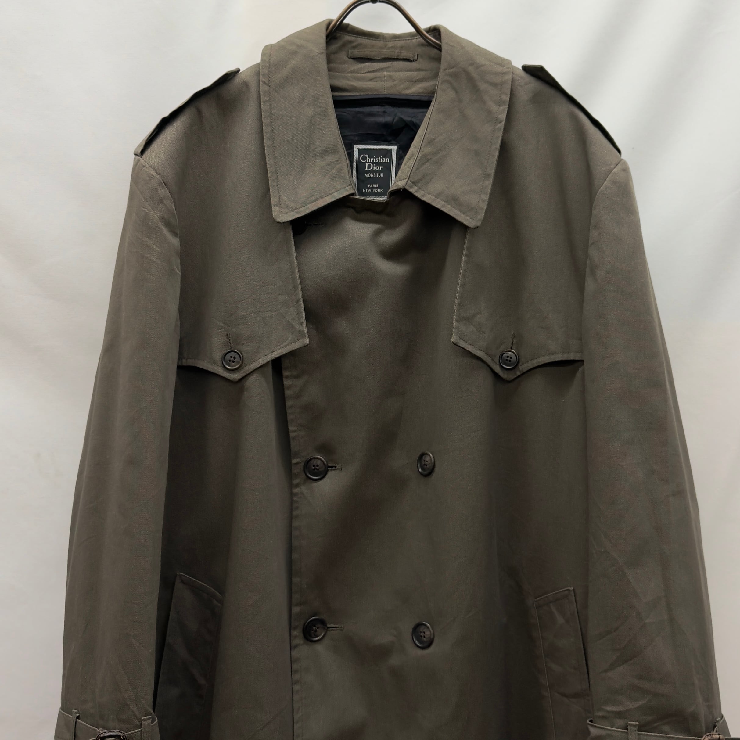 Christian Dior トレンチコート ダークグレー　黒 Christian Dior】trench coat クリスチャンディオール トレンチコート
