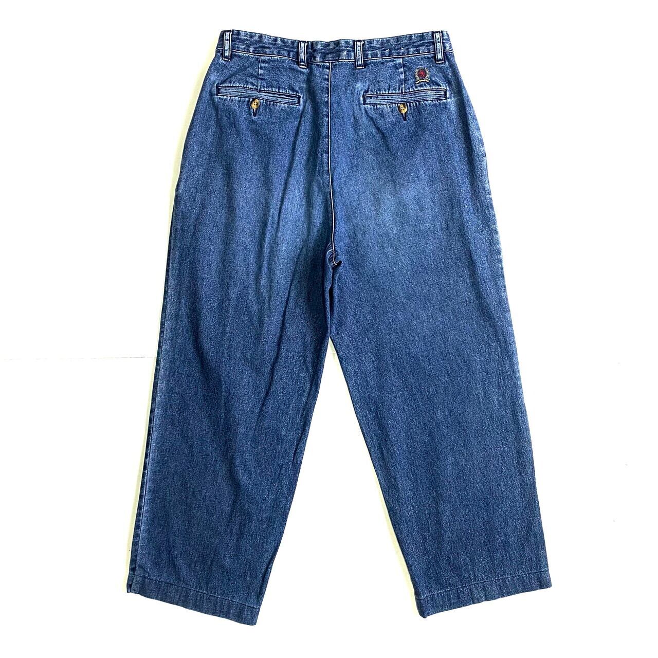 90年代 TOMMY HILFIGER トミーヒルフィガー 2タック デニムパンツ