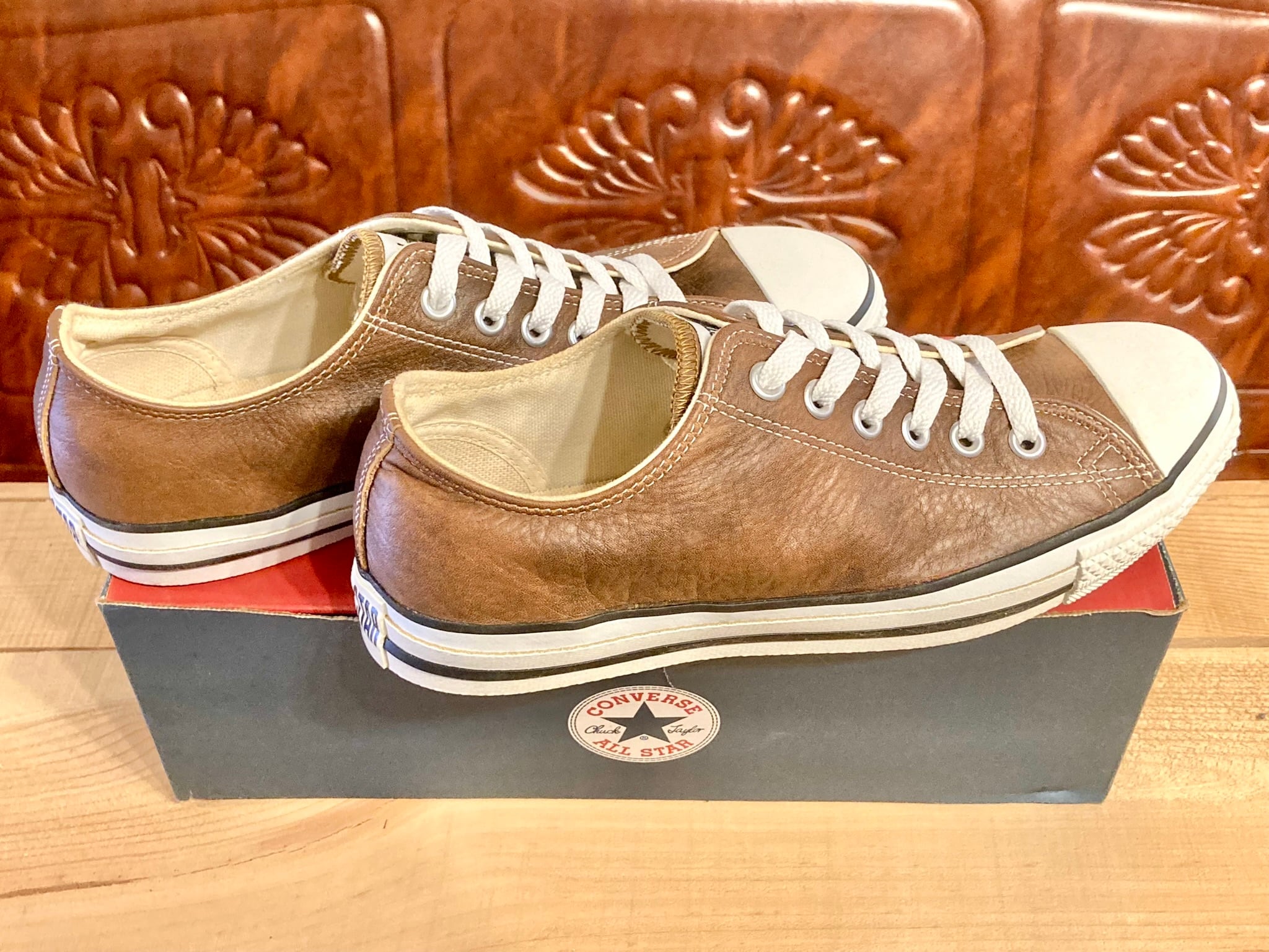 converse（コンバース） ALL STAR LEATHER（オールスター レザー）ブラウン 7.5 26cm 90s USA 239 |  freestars powered by BASE