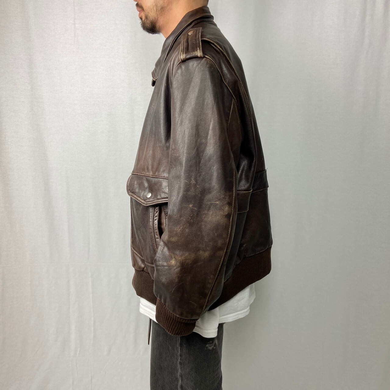 90年代 G-1 タイプ フライトジャケット レザージャケット メンズ2XL 