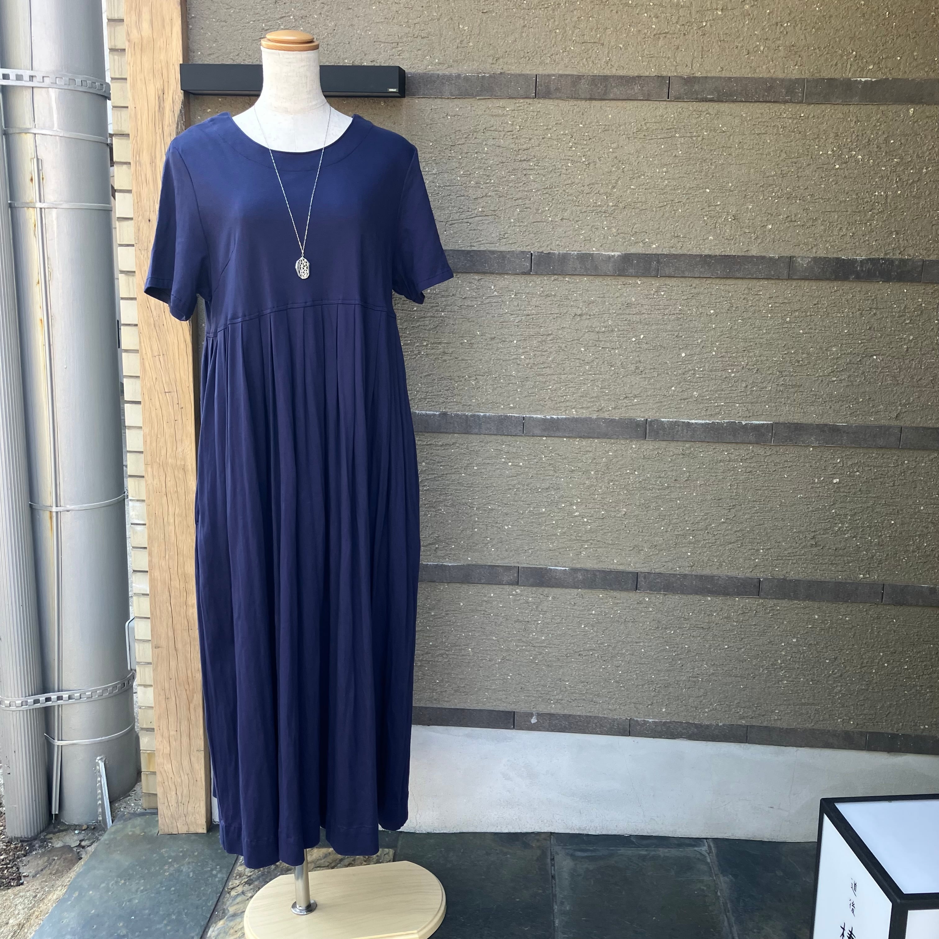 babauhuhu 　SA-RAH ロングワンピース　リネン　ネイビー Sa-Rahのリネン服 | 歩音 -あるね-