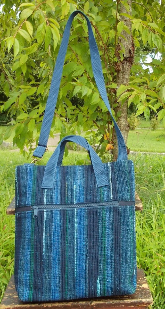 南部裂織保存会創立50周年記念　2wayバック 藍染め布使用