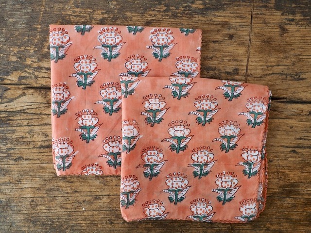 156ri049 Block Print Handkerchief b57