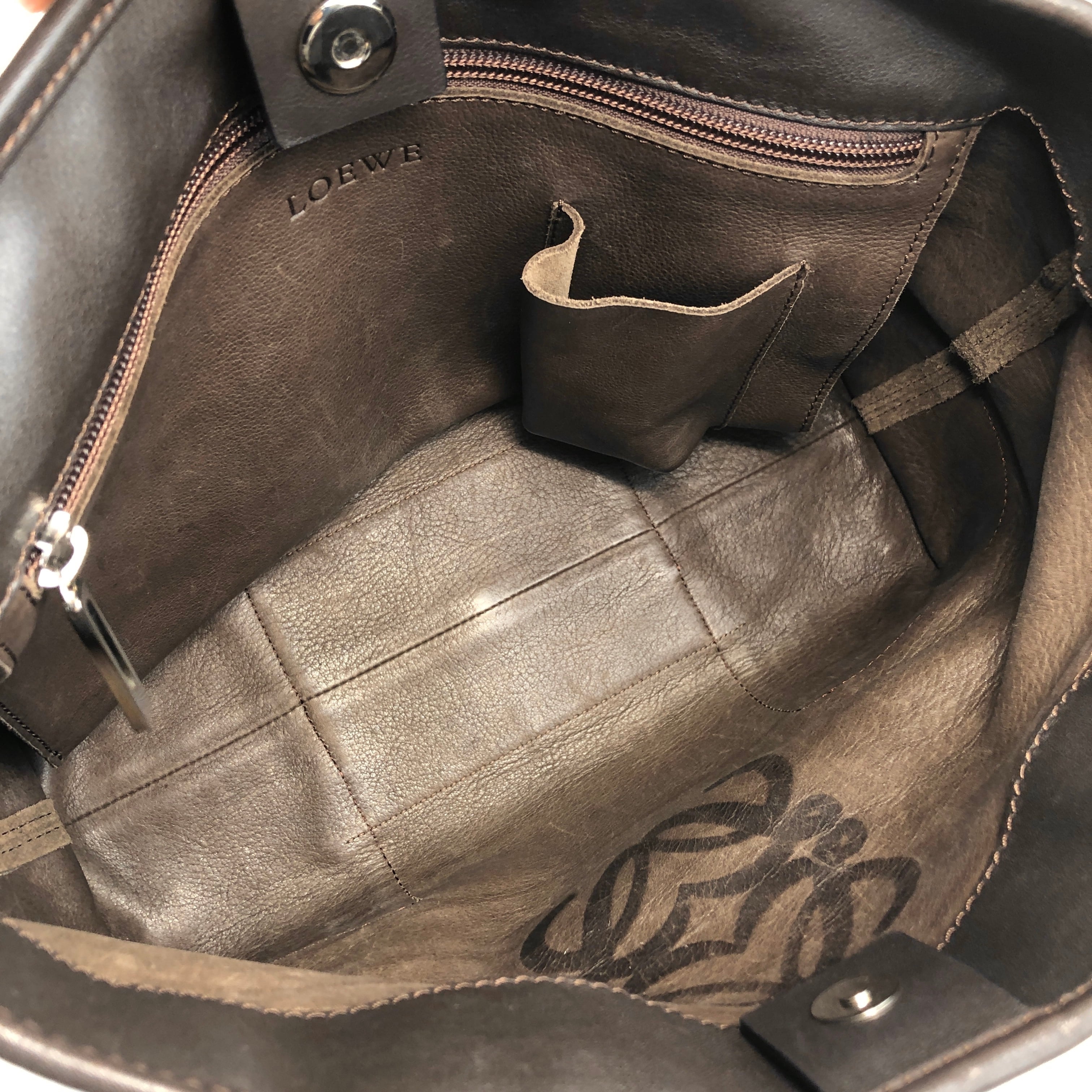 LOEWE ロエベ ハンドバッグ ブラウン アナグラム スエード vintage