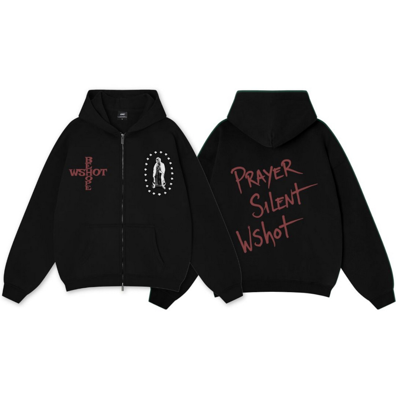 WSHOT Original Skull Prayer Zip Hoodie WS139