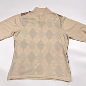 カシミヤ100% Higor PARIS アーガイル柄 ニット セーター L/アイボリー系 レディース