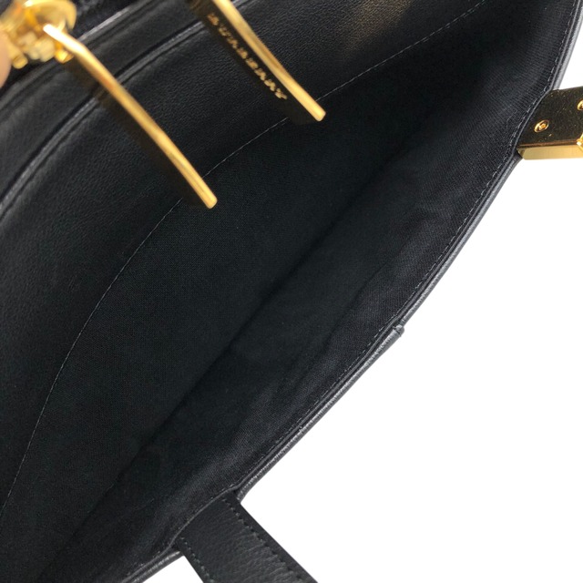 BURBERRY バーバリー トートバッグ ブラック ロゴ レザー vintage ヴィンテージ オールド y6x2fb