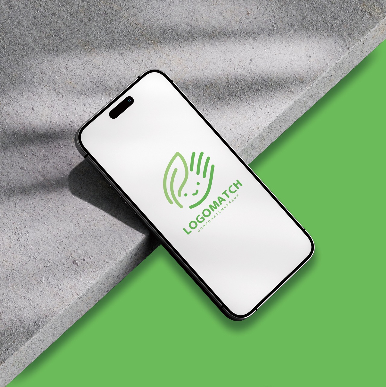 寄り添う手と葉くんのロゴ