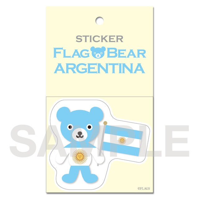 FLAG BEAR STICKER ＜ARGENTINA＞ アルゼンチン （大（L））