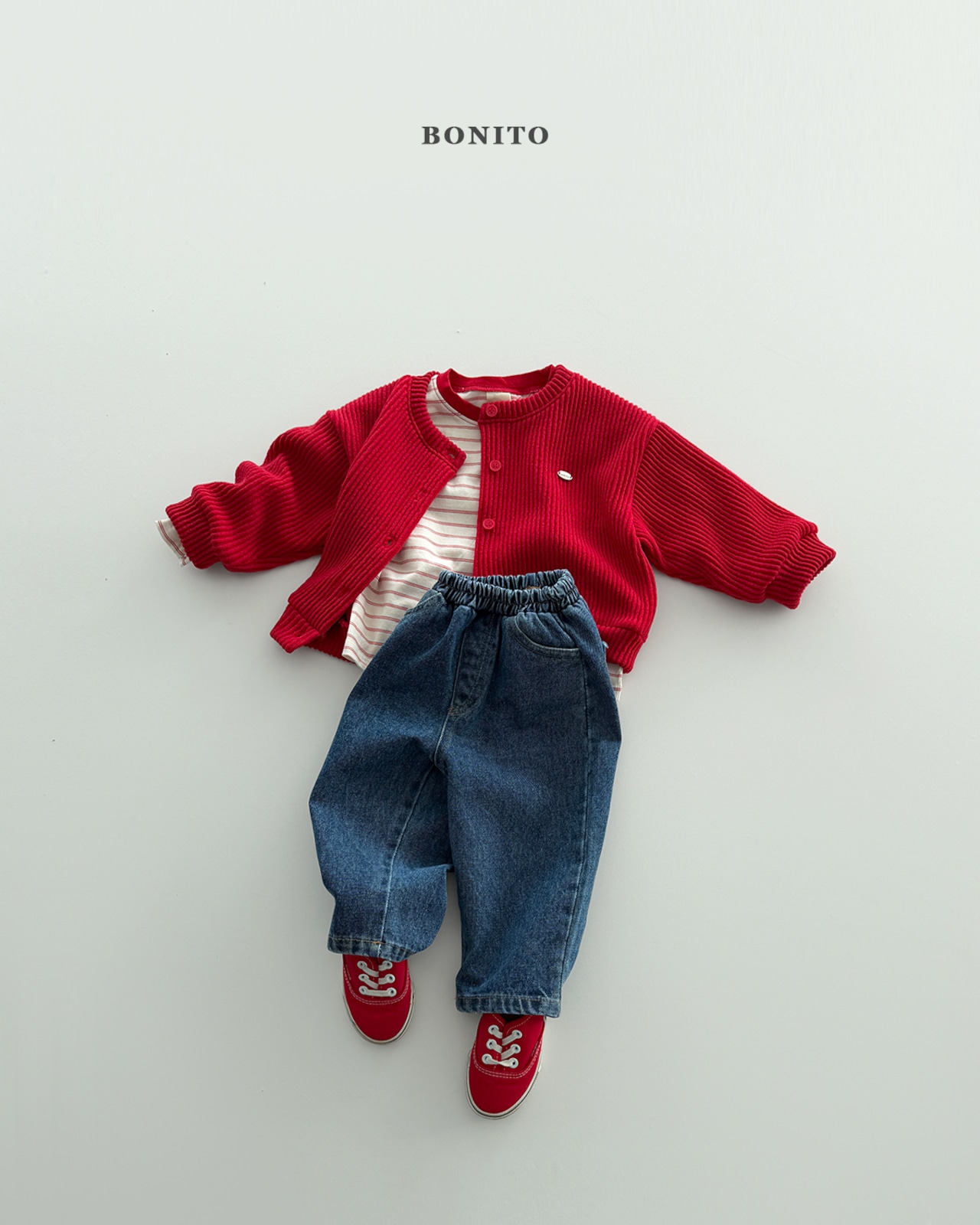 BONITO 26/SS しぼり付きストライプカットソー