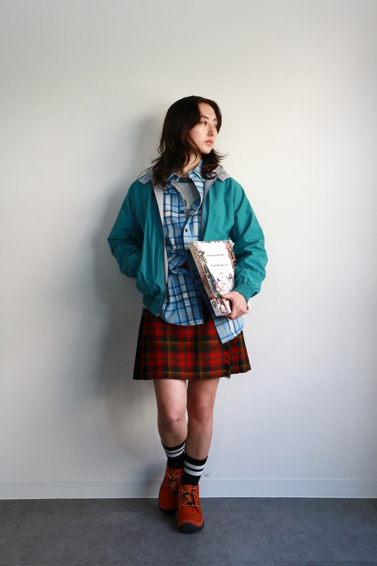 Sears Green×Gray reversible harrington jacket