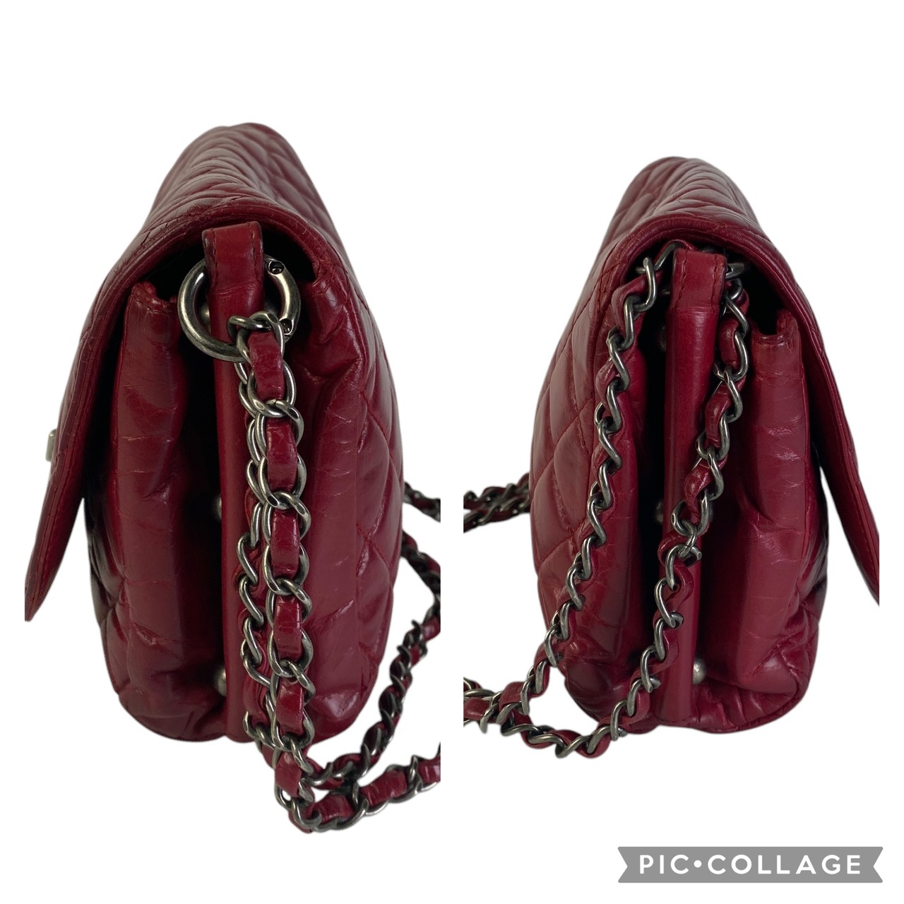 【最終処分SALE】CHANEL シャネル ココマーク  ラムスキン ショルダーバッグ レッド A-7576