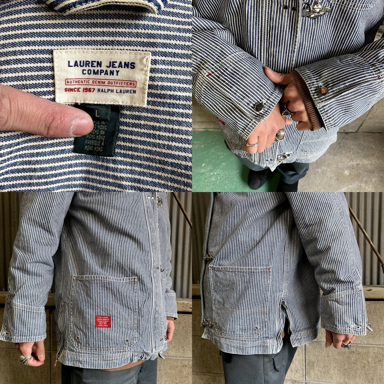 LAUREN JEANS COMPANY ラルフローレン ヒッコリーストライプ デニム 