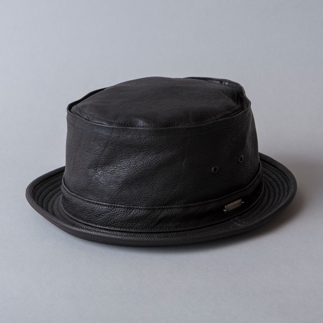 [SOLARIS&CO.] Leather Porkpie hat "PIKEY"