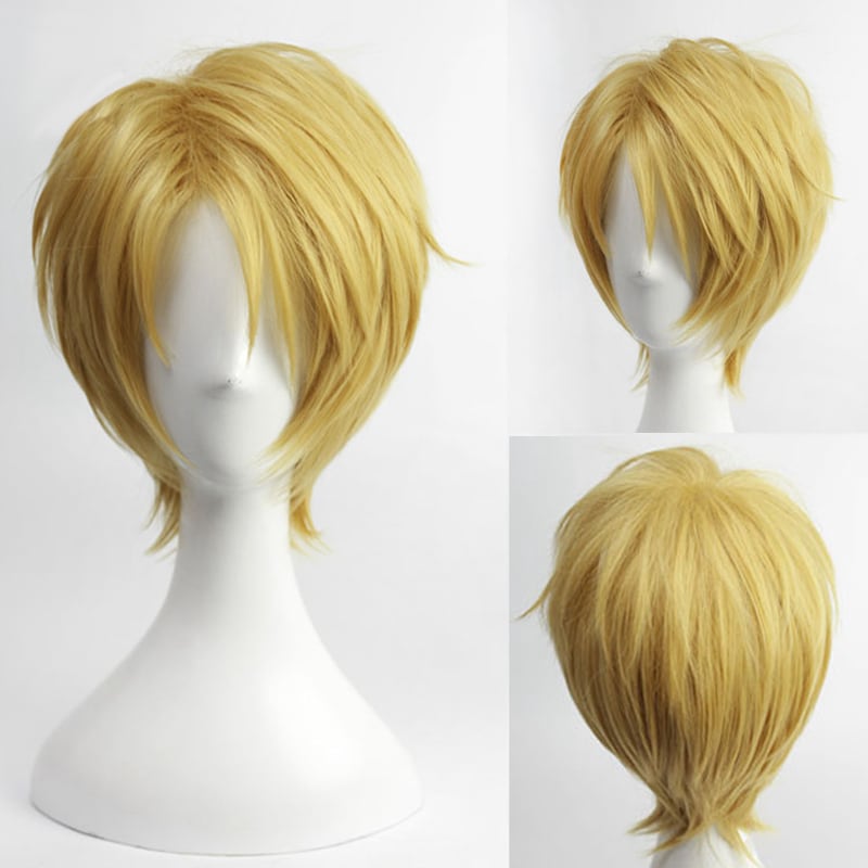 コスプレ耐熱ウィッグ ライトゴールド ショートカット キャラクター