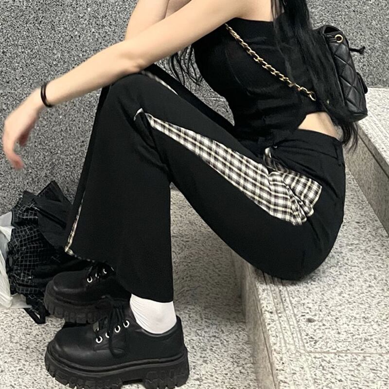 ブラックパンツ サマーハイウェストカジュアル 夏物 スーパーモール62403232451