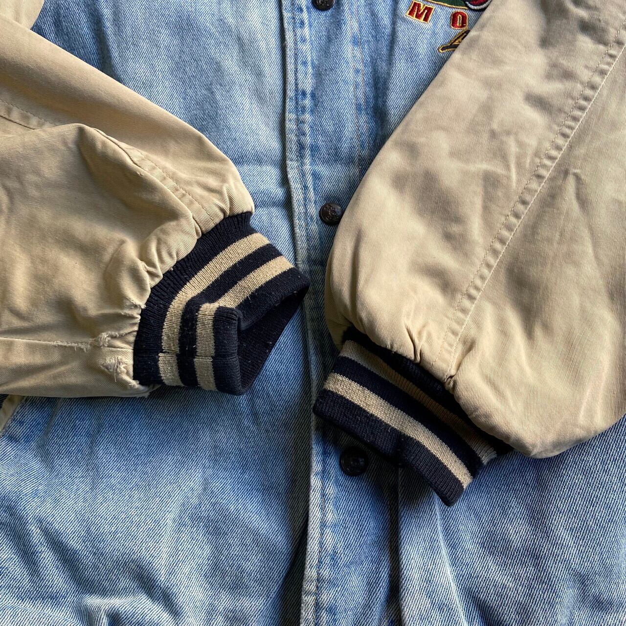 Disney ディズニー ミッキーマウス 刺繍 ワッペン デニムスタジャン