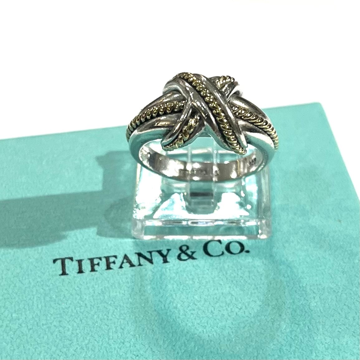 TIFFANY&CO.】【16号】2951 silver925× 18k コンビ シグネチャーリング