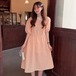 ✞ レーススリーブチェック柄スカート スウィート ステッチ ✞ゴスロリ SM ミリ 甘ロリ クラロリ 和ロリ エレガント 黒ロリ 姫ロリ 華ロリ BB-BB8175007