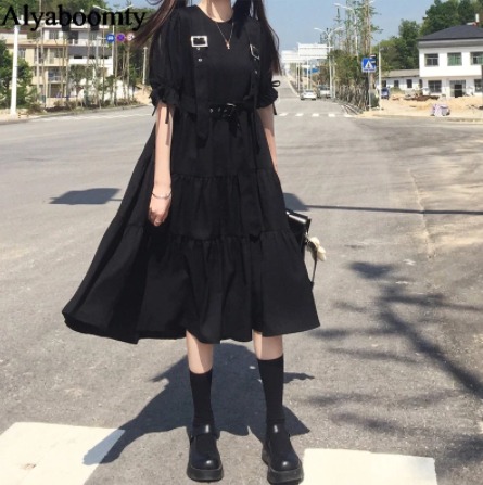 森ガール ワンピース ゴスロリ 黒 半袖 ゴシック ドレス ブラック Cinderella Story 森ガール ワンピース ゴスロリ 黒 半袖 ゴシック ドレス ブラック Cinderella Story