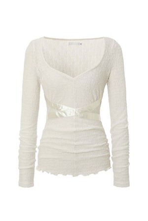 [threetimes] Cross pearl top (ivory) 正規品 韓国ブランド 韓国通販 韓国代行 韓国ファッション スリータイムズ three times 日本 店舗