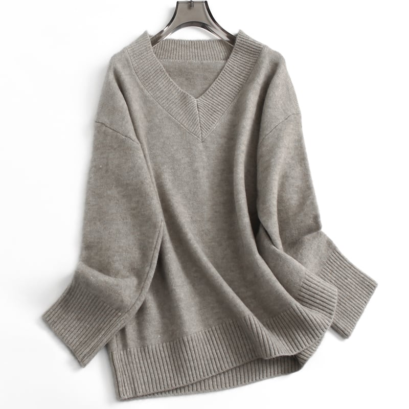 V-Neck Oversized Knit Sweater TO0829