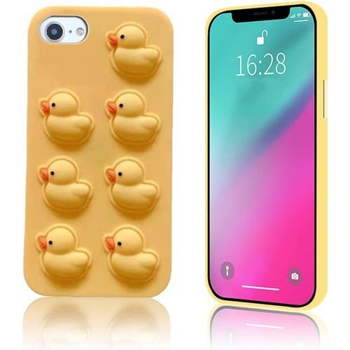 《新品》 MuZiF iPhone SE 用 ケース/iPhone 7 用 ケース/iPhone 8 用 ケース シリコン かわいい キャラクター  あひる 立体効果 ソフト TPU保護カバー 衝撃吸収 プレゼントト 人気 耐衝撃 携帯カバー iPhone SE/8/7 用 カバー スマホケース 